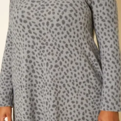 Plus Size Spotted Long Sleeve Flare Mini Dress -Radiant Drape Sales 2019169 107 4