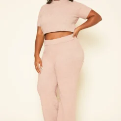Plus Size Cozy Knit Crop Top & Pants Set -Radiant Drape Sales 2019171 190 3