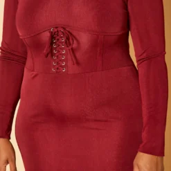 Plus Size Corset Effect Bodycon Mini Dress 9 Plus Size Corset Effect Bodycon Mini Dress -Radiant Drape Sales 2019180 283 4