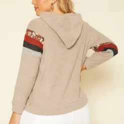 Plus Size Multi Striped Hooded Sweater -Radiant Drape Sales 2019182 138 3