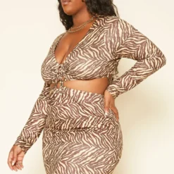 Plus Size Zebra Pattern Cut Out Mini Dress -Radiant Drape Sales 2019202 106 1