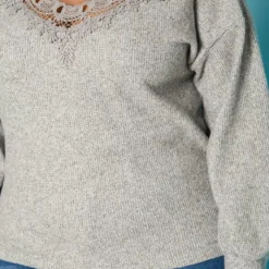 Plus Size Lace Detail Knit Sweater 9 Plus Size Lace Detail Knit Sweater -Radiant Drape Sales 2019206 107 4
