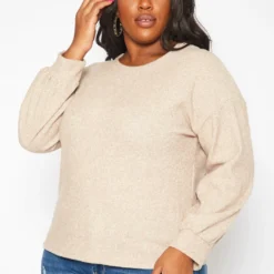 Plus Size Lace Detail Knit Sweater