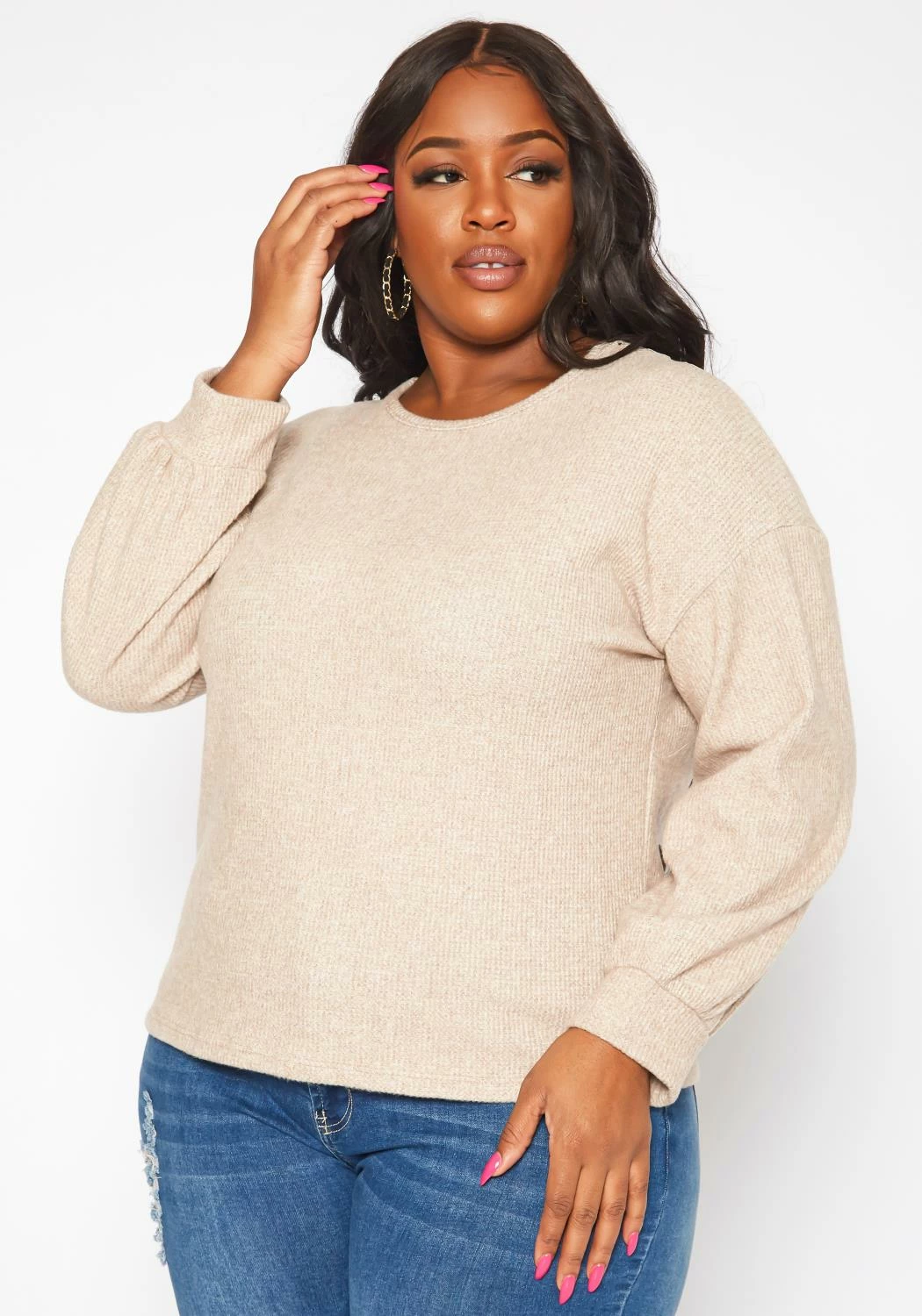 Plus Size Lace Detail Knit Sweater 1 Plus Size Lace Detail Knit Sweater