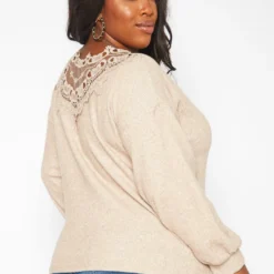 Plus Size Lace Detail Knit Sweater 8 Plus Size Lace Detail Knit Sweater -Radiant Drape Sales 2019206 118 3
