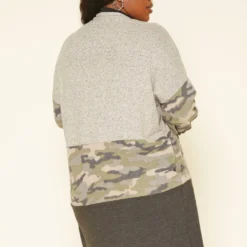 Plus Size Camo Print Open Front Cardigan -Radiant Drape Sales 2019210 128 3