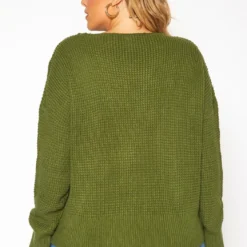 Plus Size Waffle Knit Zipper Hem Sweater 8 Plus Size Waffle Knit Zipper Hem Sweater -Radiant Drape Sales 2019212 125 3