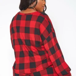 Plus Size Checker Plaid Lounge Two Piece Set -Radiant Drape Sales 2019216 110 3