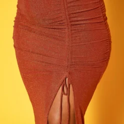 Plus Size Drawstring Hem Shimmer Maxi Skirt -Radiant Drape Sales 2019223 120 4