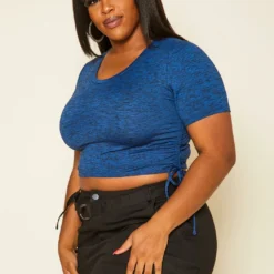 Plus Size Cross Lace Open Back Crop Top -Radiant Drape Sales 2019225 003 4