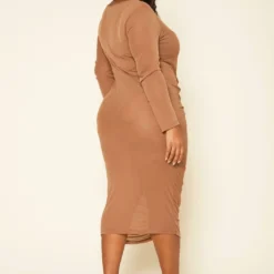Plus Size Ruched Mesh Bodycon Midi Dress -Radiant Drape Sales 2019227 142 3