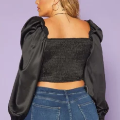 Plus Size Cross Lace Front Sweetheart Neck Crop Top -Radiant Drape Sales 2019241 001 3