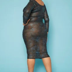 Plus Size Leopard Print Mesh Bodycon Dress 8 Plus Size Leopard Print Mesh Bodycon Dress -Radiant Drape Sales 2019252 158 3