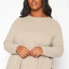 Plus Size Casual Knit Relaxed Long Sleeve Shirt
