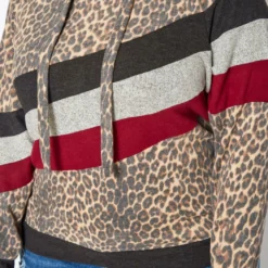 Plus Size Leopard Print Color Block Hooded Sweater -Radiant Drape Sales 2019277 361 4