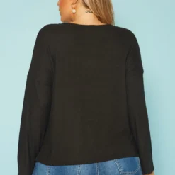 Plus Size Snakeskin Pocket Hem Long Sleeve Shirt -Radiant Drape Sales 2019278 001 3