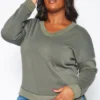 Plus Size Casual V Neck Long Sleeve Top