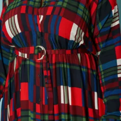 Plus Size Plaid Button Front Collar Maxi Dress 9 Plus Size Plaid Button Front Collar Maxi Dress -Radiant Drape Sales 2019312 128 4