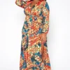 Plus Size Rocky Print Fit & Flare Maxi Dress