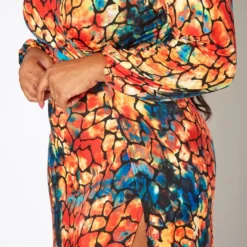 Plus Size Rocky Print Fit & Flare Maxi Dress -Radiant Drape Sales 2019329 109 4