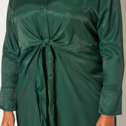 Plus Size Satin Button Front Midi Dress -Radiant Drape Sales 2019336 161 4