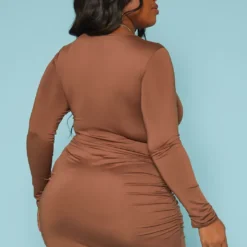 Plus Size Front Tie Closure Bodycon Mini Dress 8 Plus Size Front Tie Closure Bodycon Mini Dress -Radiant Drape Sales 2019351 190 3