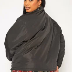 Plus Size Solid Puffer Jacket 8 Plus Size Solid Puffer Jacket -Radiant Drape Sales 2019361 001 3