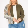 Plus Size Color Block Casual Sweater