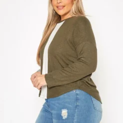 Plus Size Color Block Casual Sweater -Radiant Drape Sales 2019362 128 2