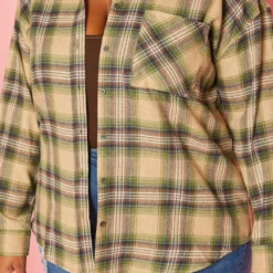 Plus Size Plaid Print Collar Shacket -Radiant Drape Sales 2019366 125 0