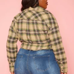 Plus Size Plaid Print Collar Shacket -Radiant Drape Sales 2019366 125 4