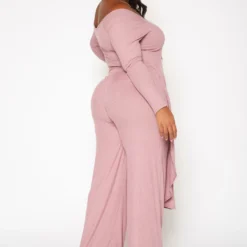Plus Size Ribbed Knit Long Sleeve Top & Pants Set 9 Plus Size Ribbed Knit Long Sleeve Top & Pants Set -Radiant Drape Sales 2019368 104 2