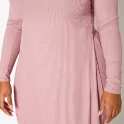 Plus Size Ribbed Knit Long Sleeve Top & Pants Set 11 Plus Size Ribbed Knit Long Sleeve Top & Pants Set -Radiant Drape Sales 2019368 104 3