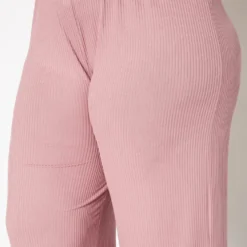 Plus Size Ribbed Knit Long Sleeve Top & Pants Set 10 Plus Size Ribbed Knit Long Sleeve Top & Pants Set -Radiant Drape Sales 2019368 104 4