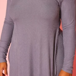 Plus Size Ribbed Knit Long Sleeve Top & Pants Set 11 Plus Size Ribbed Knit Long Sleeve Top & Pants Set -Radiant Drape Sales 2019368 749 3