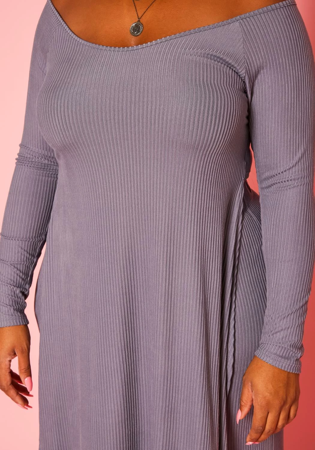 Plus Size Ribbed Knit Long Sleeve Top & Pants Set 6 Plus Size Ribbed Knit Long Sleeve Top & Pants Set - Image 6