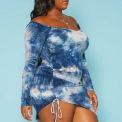 Plus Size Multi Print Off Shoulder Asymmetric Dress -Radiant Drape Sales 2019519 995 2