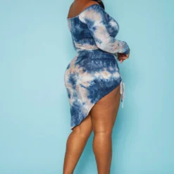 Plus Size Multi Print Off Shoulder Asymmetric Dress -Radiant Drape Sales 2019519 995 3