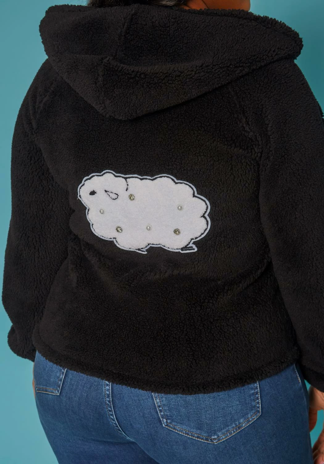 Plus Size Faux Fur Hooded Zip Front Sweater 5 Plus Size Faux Fur Hooded Zip Front Sweater - Image 5