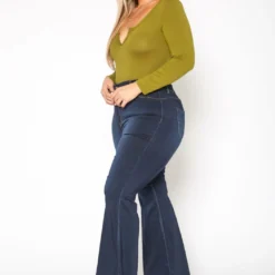 Vibrant Plus Size Butt Lift Bell Bottom Denim Jean -Radiant Drape Sales 2019535 939 2