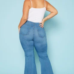 Vibrant Plus Size Classic Blue Flared Hem Jean -Radiant Drape Sales 2019539 938 3