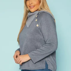Plus Size Asymmetric Collar Neck Sweater -Radiant Drape Sales 2019541 003 2