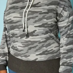 Plus Size Camo Pattern Funnel Neck Sweater -Radiant Drape Sales 2019542 984 4