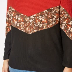 Plus Size Waffle Knit Color Block Sweater -Radiant Drape Sales 2019543 128 4