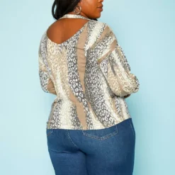Plus Size Leopard Print Open Back Shirt -Radiant Drape Sales 2019546 118 3