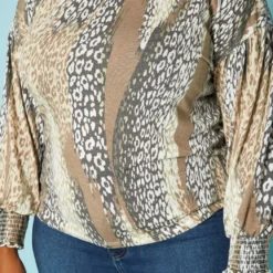 Plus Size Leopard Print Open Back Shirt -Radiant Drape Sales 2019546 118 4