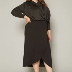 Plus Size High Waist Overlay Midi Skirt -Radiant Drape Sales 2019547 001 2