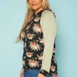 Plus Size Floral Print Hooded Sweater -Radiant Drape Sales 2019548 001 2