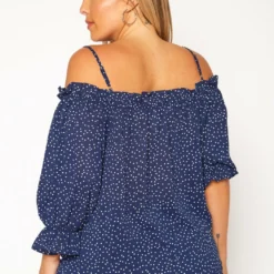 Plus Size Polka Dot Off Shoulder Cami Blouse -Radiant Drape Sales 2019554 003 3