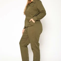 Plus Size Olive Cargo Jumpsuit -Radiant Drape Sales 2019555 125 2